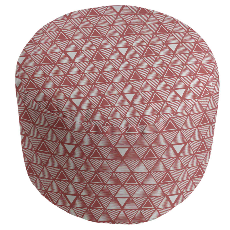 Upholstered Pouf, Red