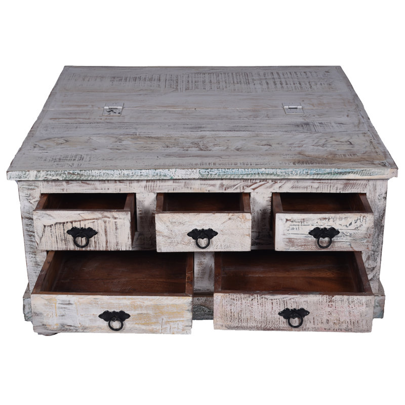 Table basse Finbar, Blanc délavé