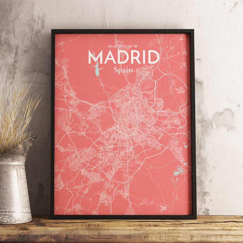Madrid City Map - No Frame Print, 43.2cm H x 27.9cm W x 0.1cm D