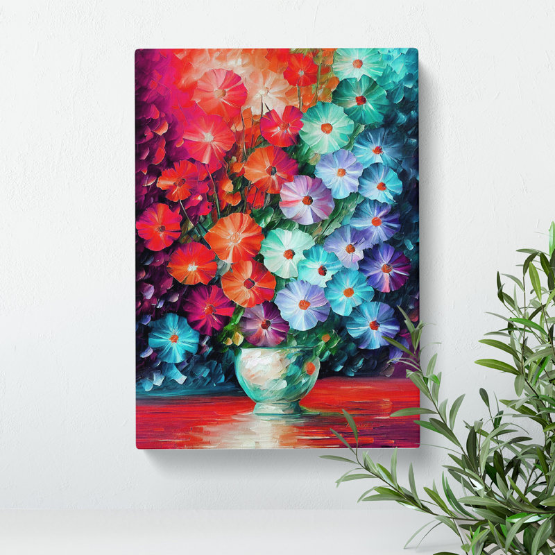 Flowers In A Vase No.3 - Wrapped Canvas Print, 50cm H x 35cm W x 3cm D