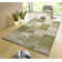 Designer velor rug Bloques in green and cream