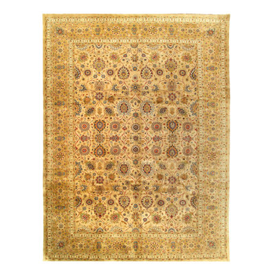 One-of-a-Kind Rectangle 10' X 13'9" New Age Wool Area Rug in Beige/Yellow