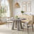 Round Dining Room Table for 4-6, 47" Wood Kitchen Table with Sturdy Base, Farmhouse Circle Dinner Table for Living Room, Apartment, 4 Strong Legs, Only Table, Gray-449462212