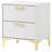 in White and Gold 2-Drawer Rectangular Nightstand