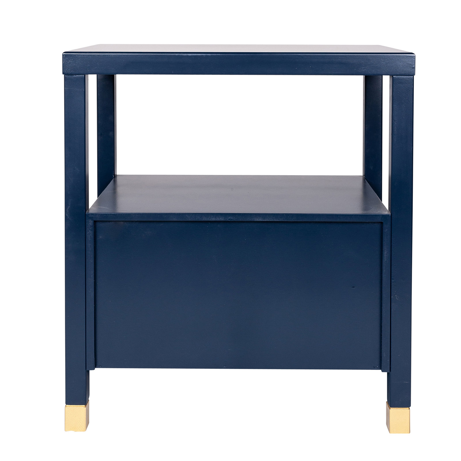 Francisca 2 - Drawer Solid Wood Nightstand, Navy Blue