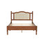Lit double avec tête de lit attrayante, noyer, plateforme en bois noyer Serenity