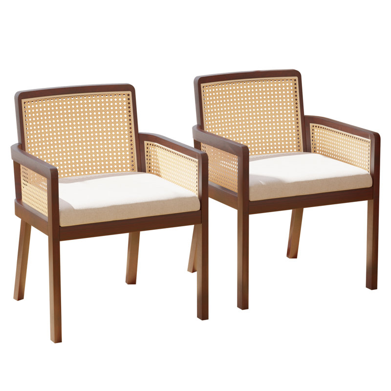 Fauteuil de 23,8 po de large Achary, Bois brun foncé