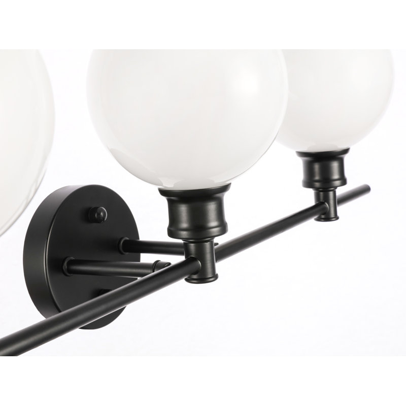 Éclairage pour meuble-lavabo en verre Drinkard, Noir, Blanc, 3 lumières