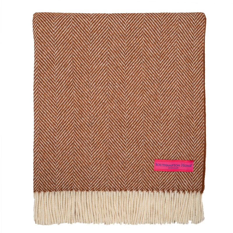 Hand Woven Throw Blanket, Rust