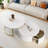 Round Nesting Coffee Table Fluted With Drawer In  & Gold In 27.6" Only The Table, No Chairs.-45244978