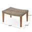Repose-pieds pour l'extérieur en bois et en osier Natural + grey