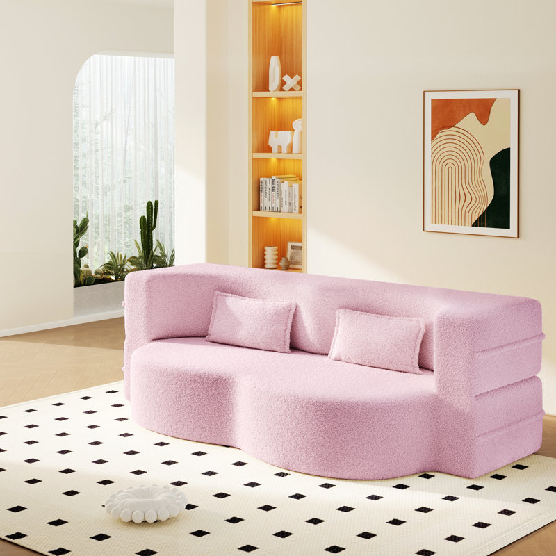 Canapé-lit moderne avec 2 coussins, canapé-lit convertible en mousse pour le salon, H 30 po x l 78 po x P 39,8 po
