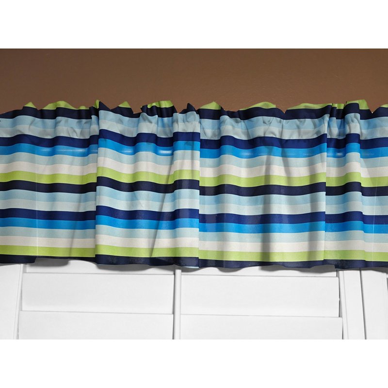 Cantonnière en polyester Popeline, Bleu vert, L 16 po x L 58 po