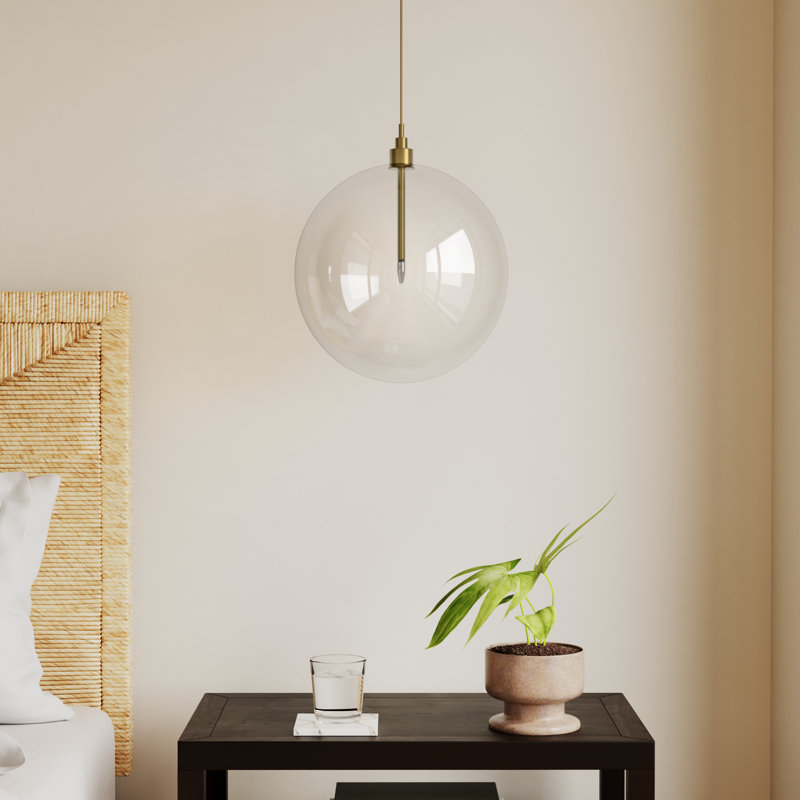 Jeanna 1-Light Pendant in Brass, Brass