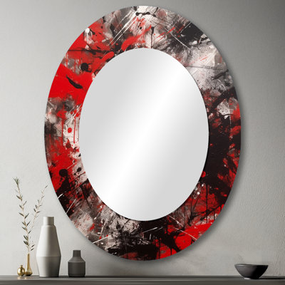 Grafiti abstrait - Miroir décoratif ovale abstrait sur métal