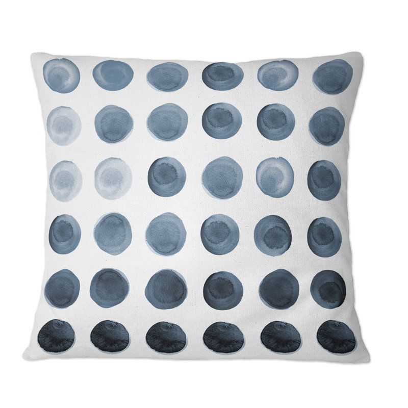 Coussin Circle Grid In Shades Of Grey - imprimé moderne, 18 po x 18 po