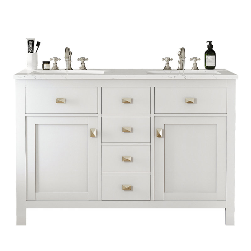 Odilion 48" Double Bathroom Vanity Set, White