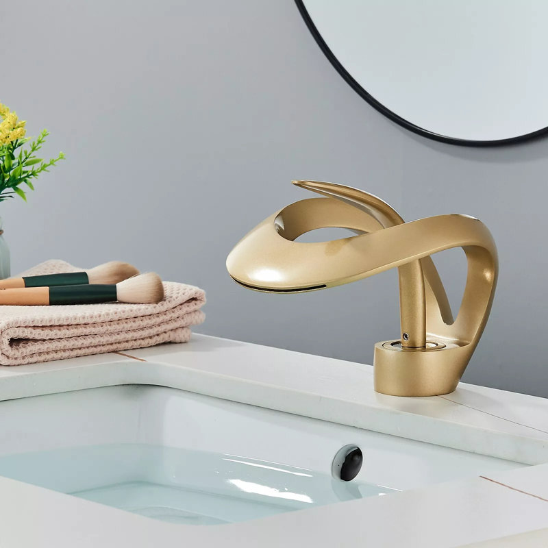 Deck Single-handle Bathroom Faucet, Gold