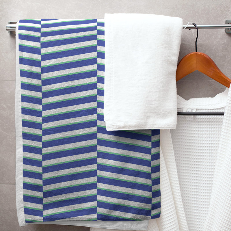 Jaya Bath Towel, Blue/Green