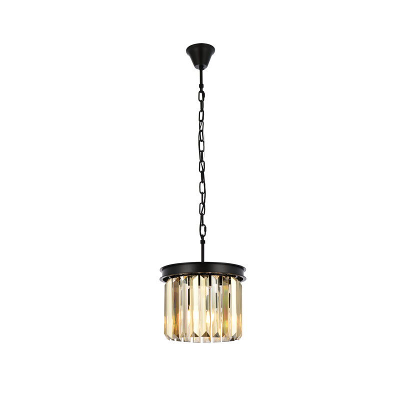 Yazmin 3 - Light Single Pendant, Smoky, Matte Black