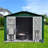 Metal Garden Sheds 8Ft×10Ft Outdoor Storage Sheds Green + White-123375712-123375707