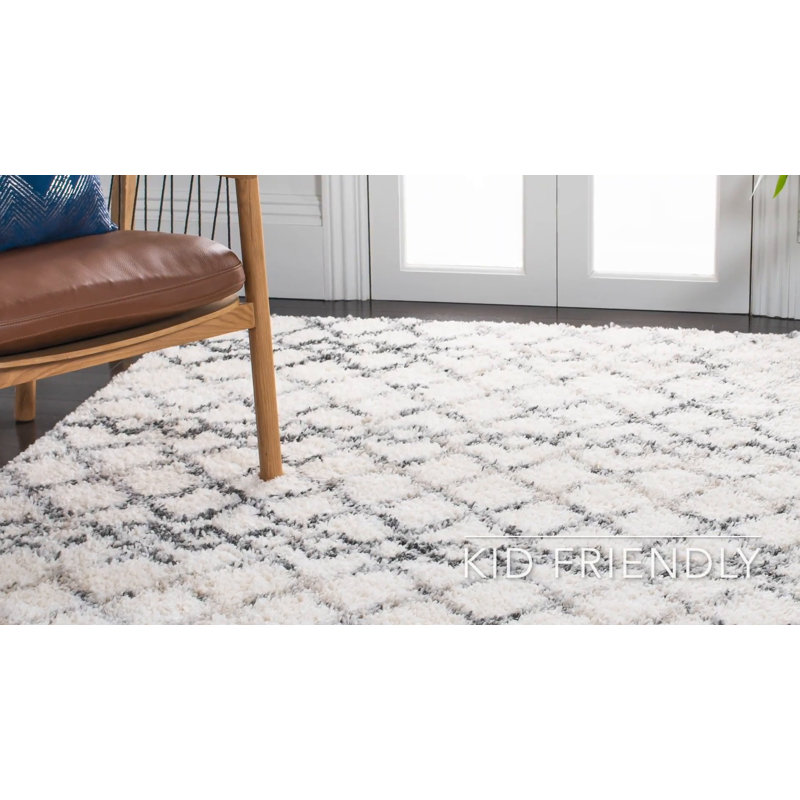 Fontana Gray Hand-knotted Shag Square Rug