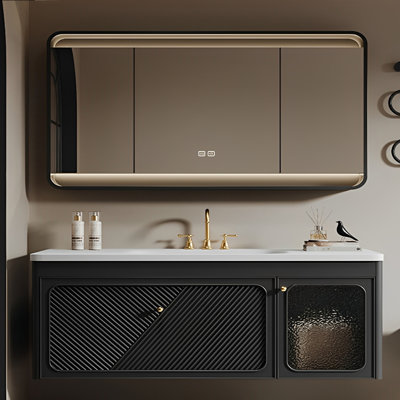 Armoire de salle de bain de style rétro français minimaliste.