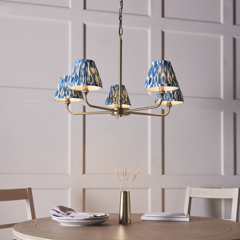 Abdulkader 5 - Light Chandelier, Blue, Brass