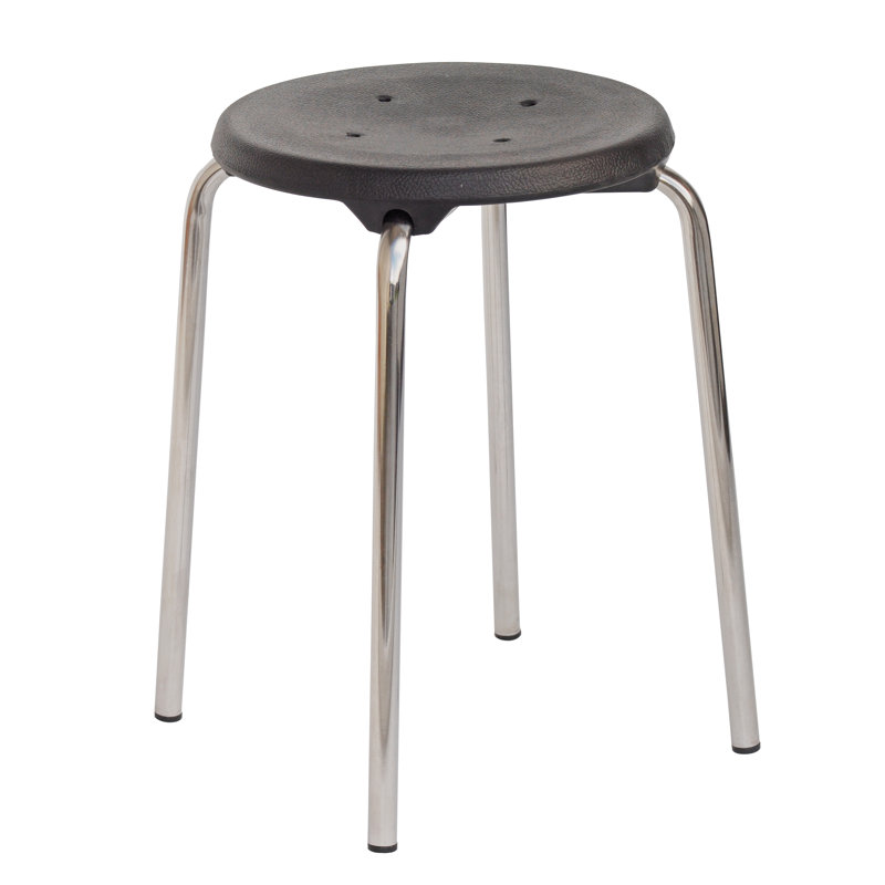 Industrial Stool, Chrome