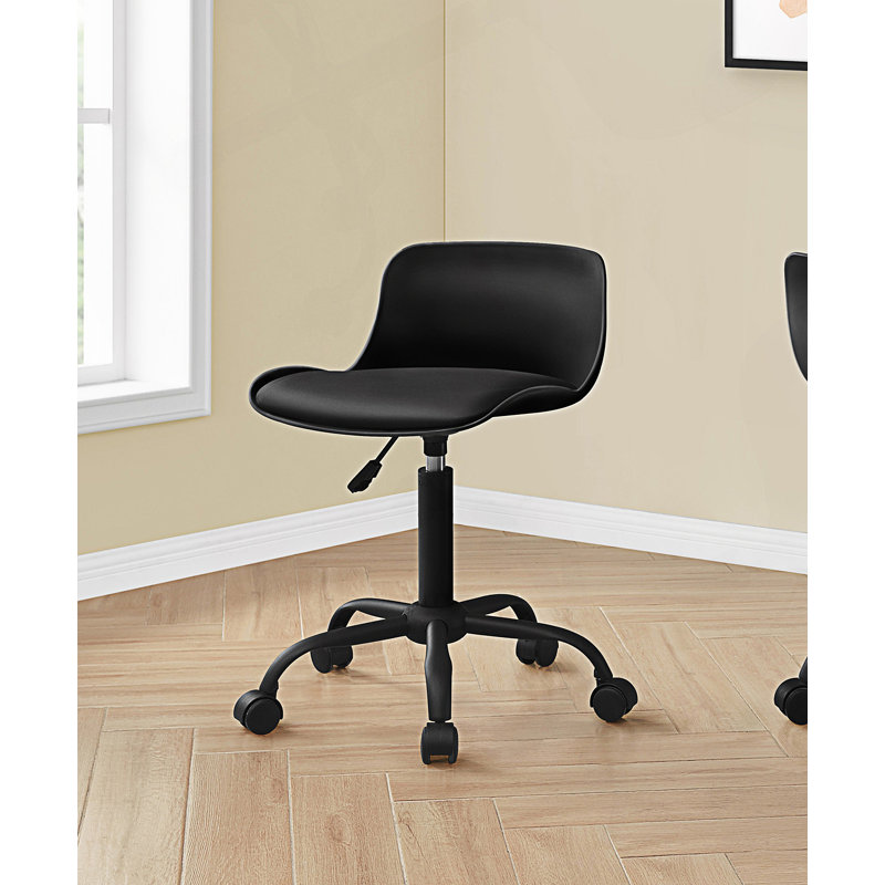 Chaise de bureau ergonomique à hauteur réglable, Noir, Noir