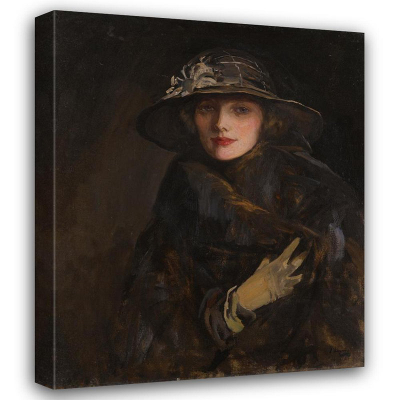 «A Lady in Brown» par Sir John Lavery, reproduction d'art sur toile tendue avec châssis, H 48 po x l 33 po