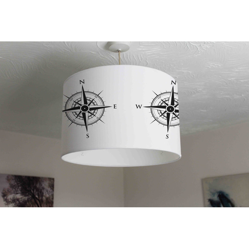Cotton Drum Pendant Shade ( Uno ), 22cm H x 25cm W x 25cm D
