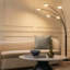 Lampe sur pied à DEL arquée moderne à 5 branches 74 po avec têtes métalliques rotatives Orion-119009269