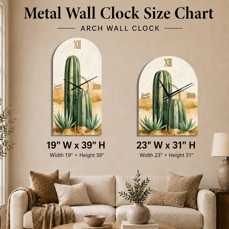 Whipton I - Southwestern Arch Wall Clock, 39" H x 19" W - Arch