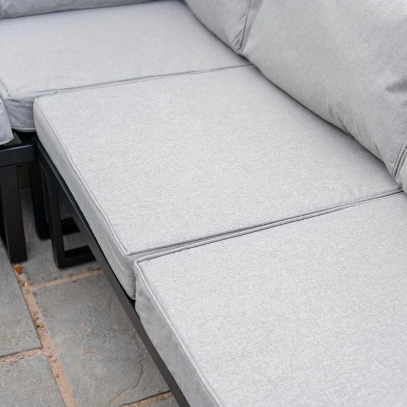 Santorini Corner Grey Garden Sofa Set with Cushions