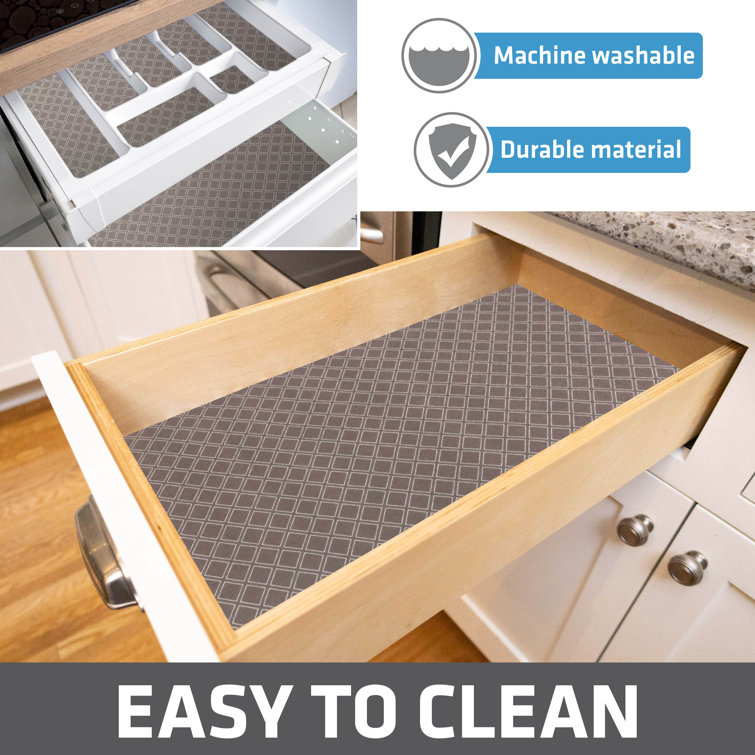 Drawer Liner for Kitchen, Shelf Liners Non Adhesive, Cabinet Liners for  Shelves, Waterproof Fridge Liners Mats Washable, Plastic Pantry Cabinet  Protector Cupboard Liner Covers Pads for Bathroom-Grey 