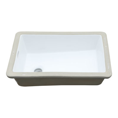 13.75" L x 20.25" W Bathroom Undermount Sink White Rectangle Porcelain Ceramic Lavatory Vanity Sink