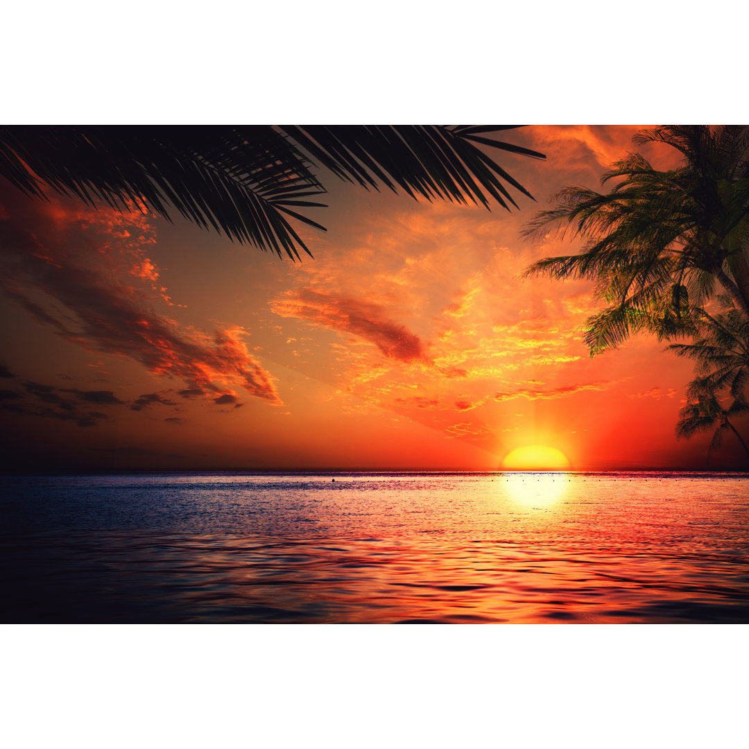 Sunset On The Ocean - Wrapped Canvas Print