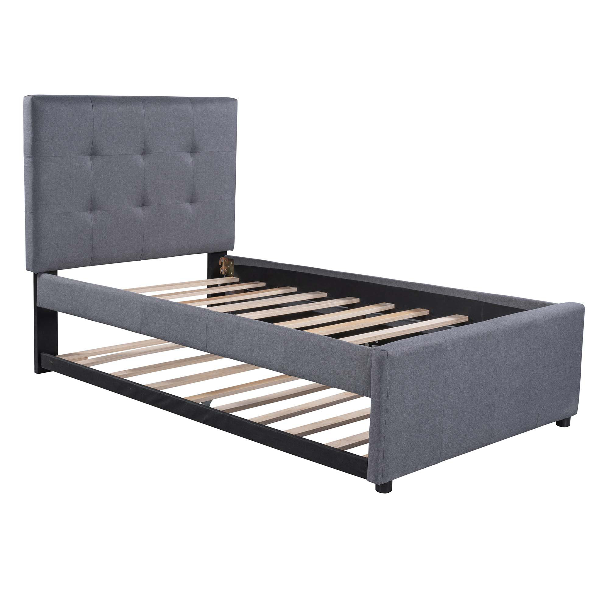 Winston Porter Upholstered Platform Bed With Headboard And Trundle ...