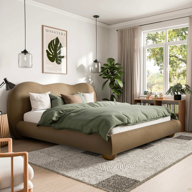 Mobilier de chambre à coucher 1pc, Très grand lit, Brun