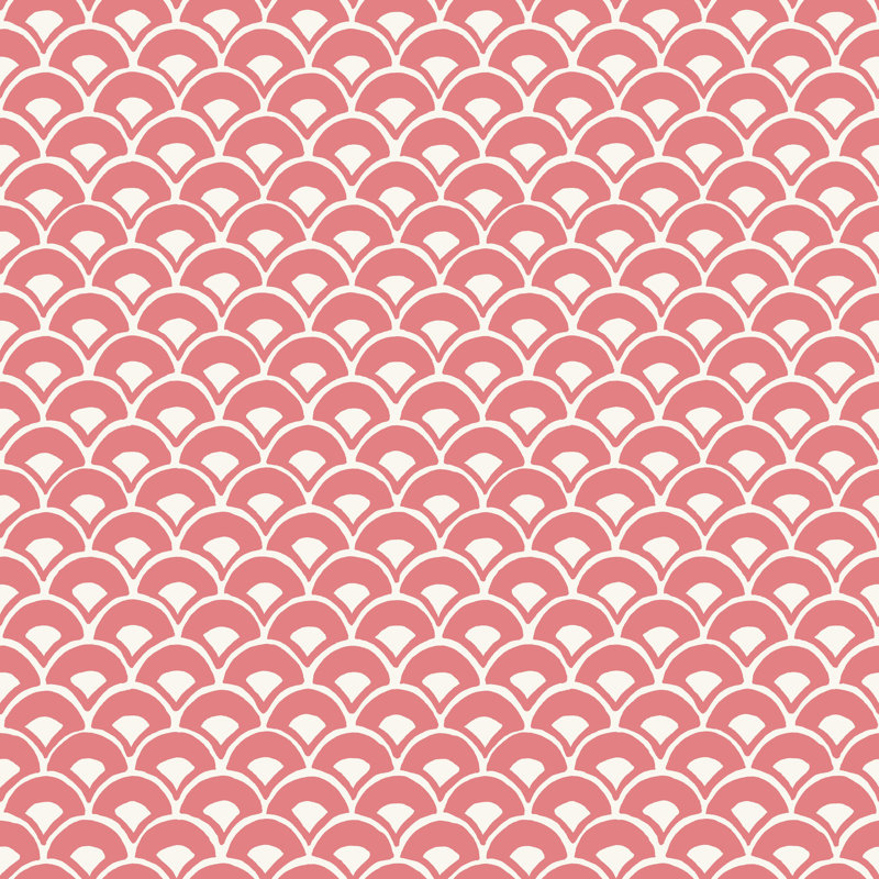 Papier peint Stacked Scallops, Rose