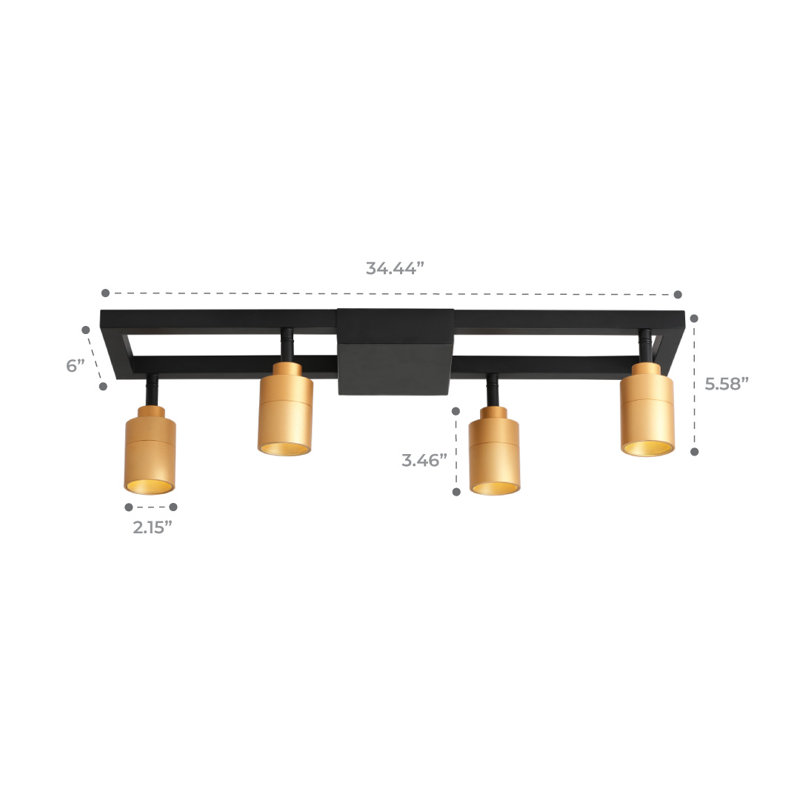23.4'' 4 -Light Fixed Track Track Kit with Adjustable Head, Matte Gold