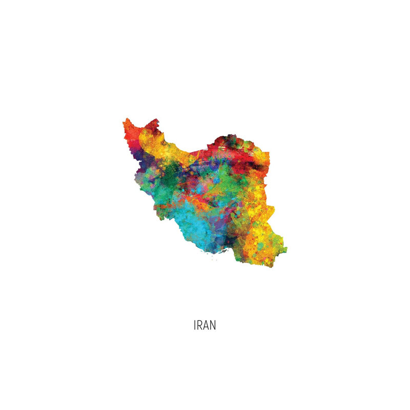 MTO2984-Carte de l'Iran, H 40 po x l 26 po x P 1,5 po