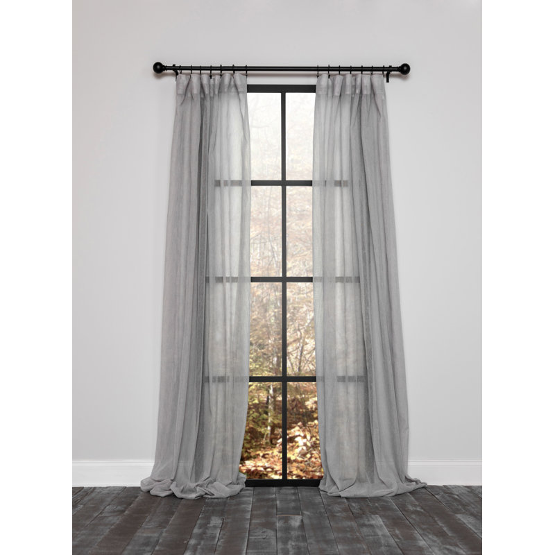Belarmino Semi Sheer Curtain Single Panel, 54" x 84", Gray