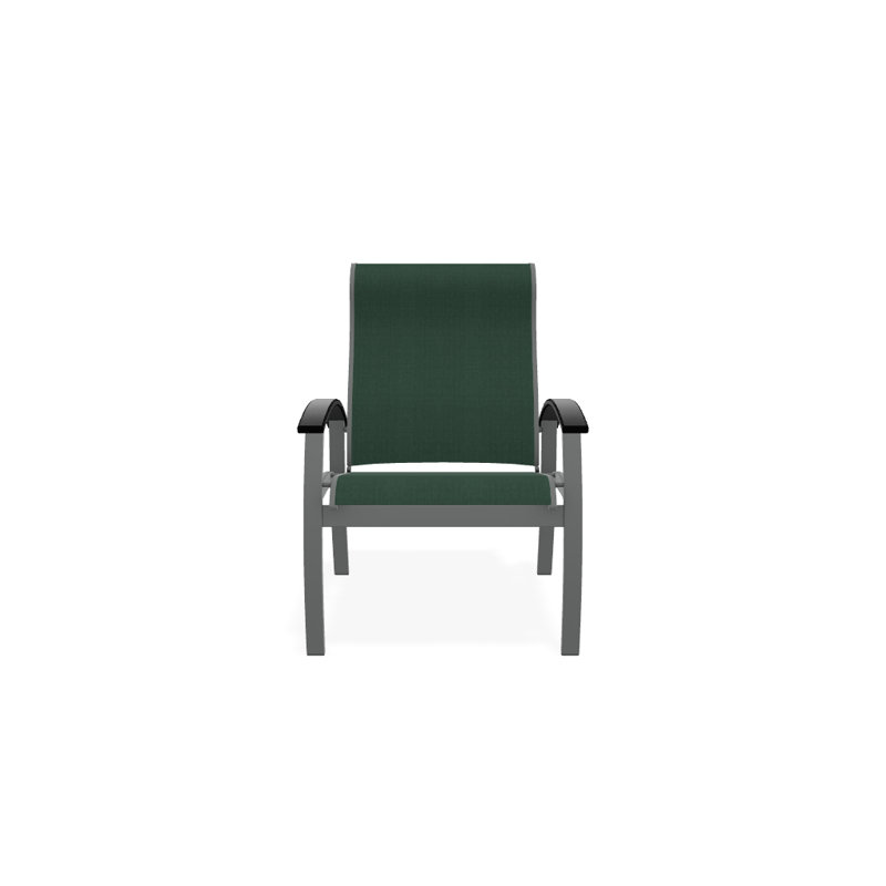 Chaise de patio Askar, Vert forêt 22D Sunbrella® vert, Noir, Graphite texturé