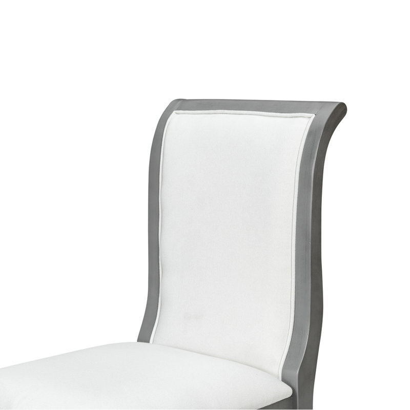 Traditional Elegant Upholstered Dining Chairs, Gray
