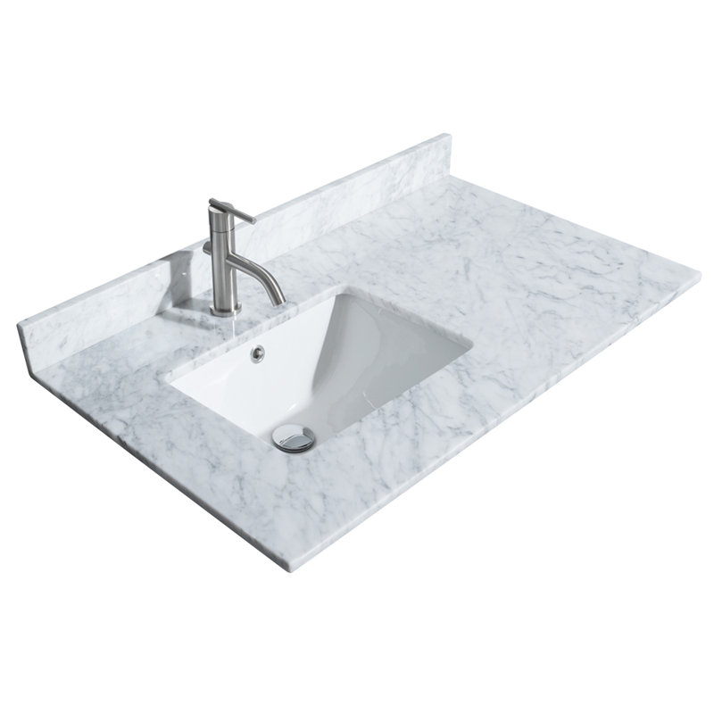 Pendry 36" Freestanding Single Bathroom Vanity with Marble Top, Matte Black