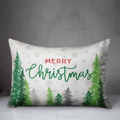  Merry Christmas Forest Throw Pillow