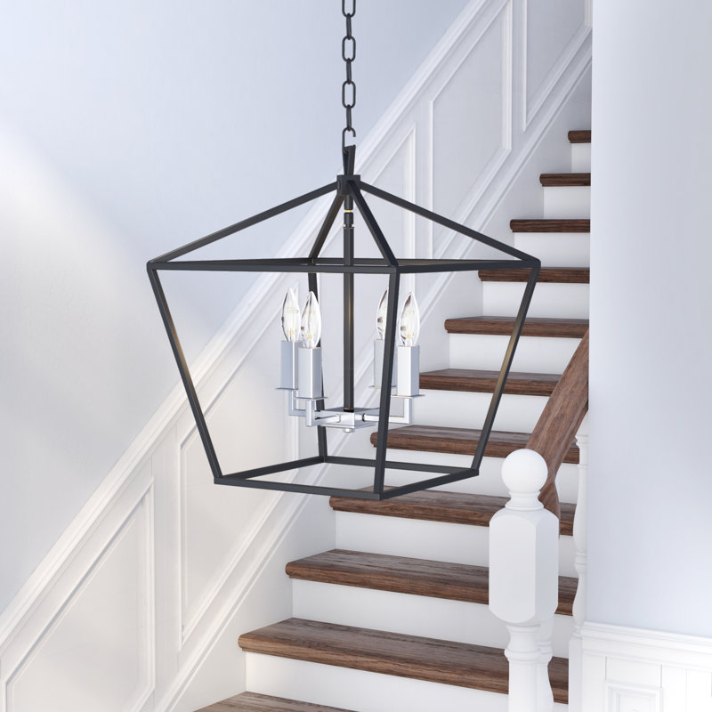 Lustre géométrique à 4 lumières Portwood, H 20,75 po x l 17,25 po x P 17,25 po