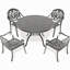 5-Piece Set Of Cast Aluminum Patio Furniture With Round Table